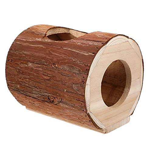 TDDGG 1 Pc Chinchilla Natural Tree Hole Tunnel Toy Hamster Wooden House Tree Trunk Hamster Hideout Pet Supplies Squirrel Feeder