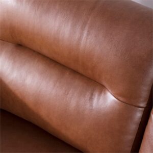 Nice Link Home Furnishings Rex Mid-Century Leather Sofa in Cobblestone Brown