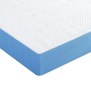 Olee Sleep 8 Inch Ventilated Gel Infused Memory Foam Mattress, CertiPUR-US® Certified, Blue, Full