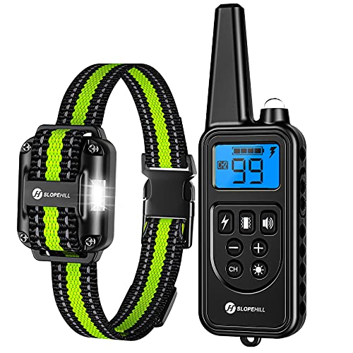 Slopehill Dog Training Collar, Electronic Dog Shock Collar with Remote for Small Medium Large Dog Breeds (Black)