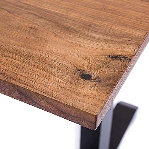 WOODCN Home Office Desk Handmade Rustic Style Workstation Computer Desk Solid Walnut Wood Veneer with Metal Modern Simple Study Writing Desks (58x28 Inch, Only Table Top)