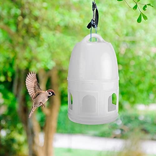 POPETPOP Automatic Bird Feeder Waterer- Plastic Hanging Pigeon Water Dispenser, Bird Cage Accessories for Parrot Parakeet Canary, 5L