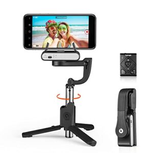 gimbal stabilizer for smartphone, 2 axis selfie stick tripod with face tracking, 360° rotation, 4 in 1 portable phone tripod w/extendable stick for iphone 14/android video recording hohem isteady q