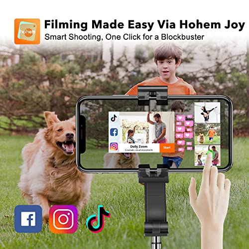 Gimbal Stabilizer for Smartphone, 2 Axis Selfie Stick Tripod with Face Tracking, 360° Rotation, 4 in 1 Portable Phone Tripod w/Extendable Stick for iPhone 14/Android Video Recording hohem iSteady Q