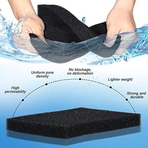 Honoson 4 Pieces Filter Foam Sponges, Aquarium Bio Sponge Sheet Filter Media Pad, Cut-to-Size Foam for Fish Tank (Black,8 x 4 x 1 Inch)