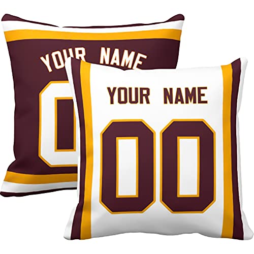 Throw Pillow 2 Packs Custom Any Name and Number for Men Youth Boy Gift