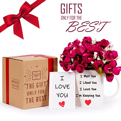 I Love You Gifts for Her Wife Girlfriend Coffee Mug, Mothers Day Gifts for Wife from Husband Boyfriend Him - Anniversary Birthday Romantic Cute Gifts, Funny Presents for Her Mug, White, 11oz