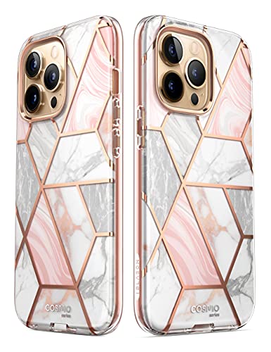 i-Blason Cosmo Series Case for iPhone 13 Pro 6.1 inch (2021 Release), Slim Full-Body Stylish Protective Case with Built-in Screen Protector (Marble)