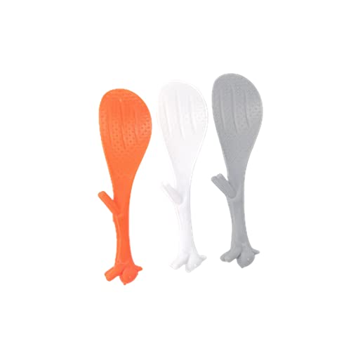 Xianglangsuccess 3pcs Cute squirrel rice non stick spoon, free standing, 3 colours.