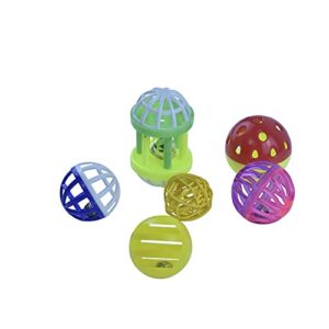 GUANLANT 6pcs Foraging Ball Bird Toys Conures Feeder Toys Parakeets Foot Talon Toy Cockatiel Chewing Training Rattle Bell Balls Parrot Cage Toys for Budgie Lovebirds Playgym Birdcage