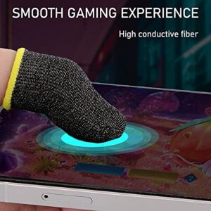 SATINIOR 60 Pieces Gaming Finger Sleeves Mobile Game Controllers Silver Fiber Finger Sleeve Breathable Anti-Sweat Seamless Touchscreen Finger Thumb Sleeve Smooth Finger Protector for Phone Tablet