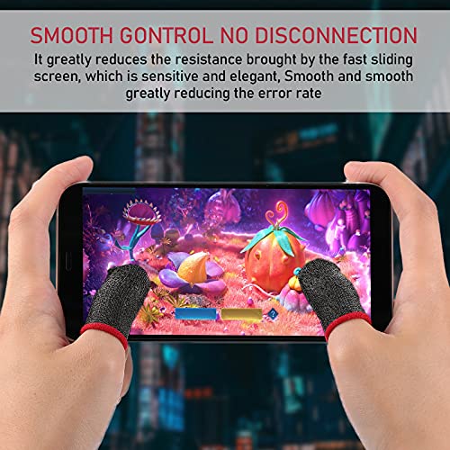 SATINIOR 60 Pieces Gaming Finger Sleeves Mobile Game Controllers Silver Fiber Finger Sleeve Breathable Anti-Sweat Seamless Touchscreen Finger Thumb Sleeve Smooth Finger Protector for Phone Tablet