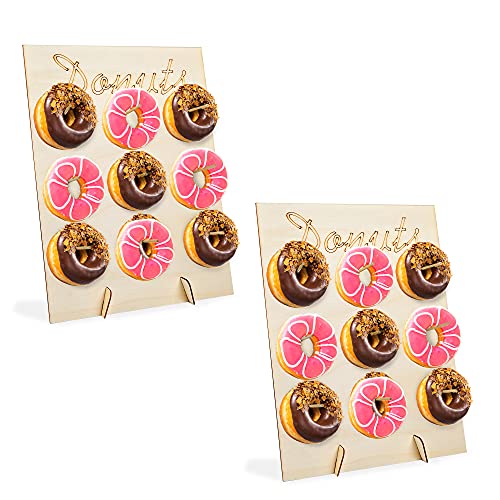 Milkary 2 Pack Donut Display Wall Stand, Reusable Donut Board for Doughnut Cake Wedding Christmas Birthday Baby Shower Party Decorations Gifts