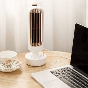 STOYRB Portable Oscillating Tower Fan Mini Desk Fan - 3 Wind Speed, Timing Spray, USB Rechargeable, Quiet Cooling, Personal Small Bladeless Fan for Home Office, Pink, 29.3cm11.5in
