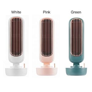 STOYRB Portable Oscillating Tower Fan Mini Desk Fan - 3 Wind Speed, Timing Spray, USB Rechargeable, Quiet Cooling, Personal Small Bladeless Fan for Home Office, Pink, 29.3cm11.5in