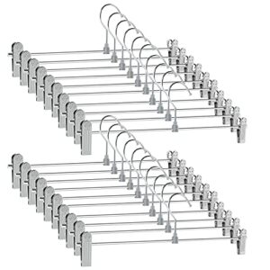 hangers with clips - 20 pack pants hangers with clips stackable metal clip hangers skirt hangers with clips