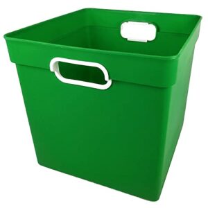 Romanoff Rom72505-3 Plastic Cube Bin, 11.5 X 11-Inch X 10.5-Inch, Green, Pack Of 3