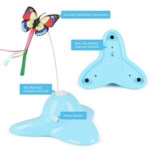 SOKER Cat Toys, Interactive Cat Toy Automatic Electric Butterfly 360° Rotating Kitten Toy for Indoor Cats, with 1 Butterfly Replacements(Blue)