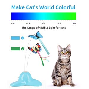 SOKER Cat Toys, Interactive Cat Toy Automatic Electric Butterfly 360° Rotating Kitten Toy for Indoor Cats, with 1 Butterfly Replacements(Blue)