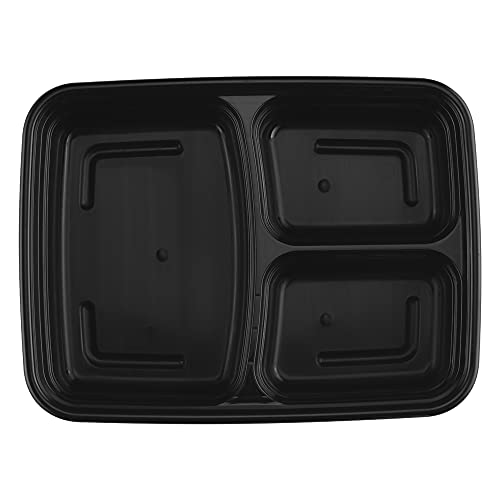 TIYA Takeout Food Containers - 33 oz Bulk 150 Pack with Lids - Plastic Compartment Storage To-Go Boxes - Reusable, Microwavable, Dishwasher Safe - Leak Proof for Restaurants and Meal Prep