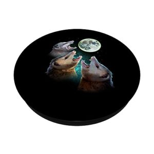 Three Opposum Moon With 3 Possums And Dead Moon Costume PopSockets Swappable PopGrip