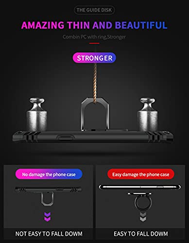 Samsung Note 9 Phone Case, Galaxy Note 9 Case with 3D PET Screen Protector, Androgate Military-Grade Ring Holder Kickstand Car Mount 15ft Drop Tested Shockproof Cover Case for Galaxy Note 9, Black