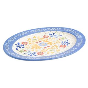 laurie gates by gibson hand painted tierra mix and match dinnerware set, oval platter (13.8"), assorted