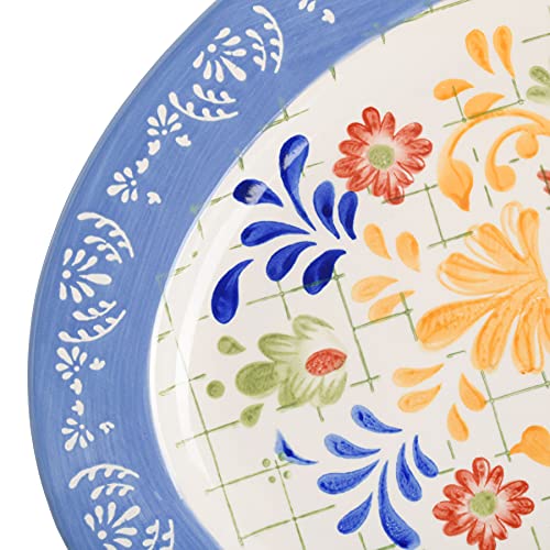 Laurie Gates by Gibson Hand Painted Tierra Mix and Match Dinnerware Set, Oval Platter (13.8"), Assorted