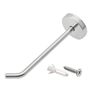 yinpecly 4.72" height stainless steel wall mounted hook elephant nose hook robe hooks single towel hanger with screws, for bedroom bathroom kitchen silver tone 1pcs