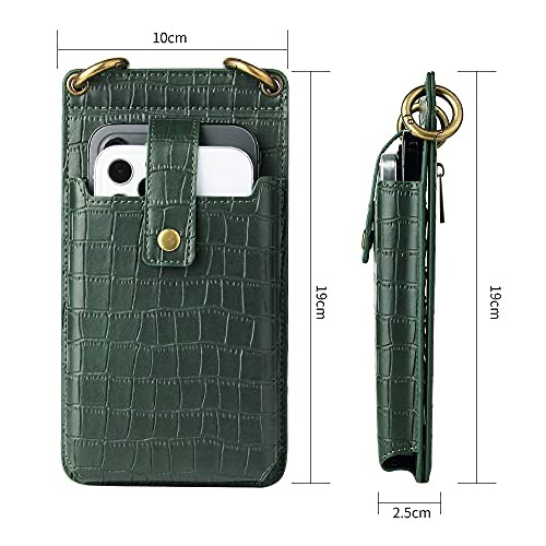 HIGHGO [Upgraded] Womens Small Crossbody Cell Phone Wallet Shoulder Phone Purse,Travel Card Holder for iPhone 11/12 /12 Pro Max/ 11 Pro/Xs Max Samsung All Smartphone (Green)