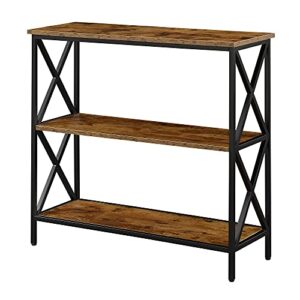 convenience concepts tucson 3 tier bookcase, barnwood/black