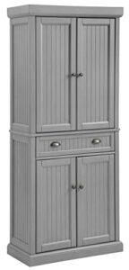 crosley furniture seaside kitchen pantry cabinet, distressed gray