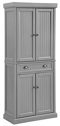 Crosley Furniture Seaside Kitchen Pantry Cabinet, Distressed Gray