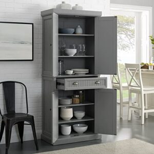 Crosley Furniture Seaside Kitchen Pantry Cabinet, Distressed Gray