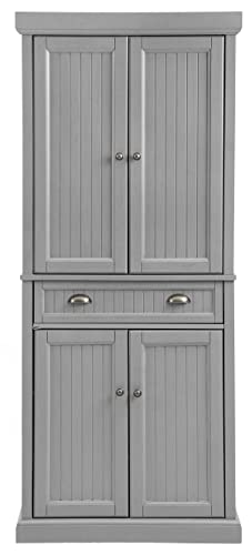 Crosley Furniture Seaside Kitchen Pantry Cabinet, Distressed Gray