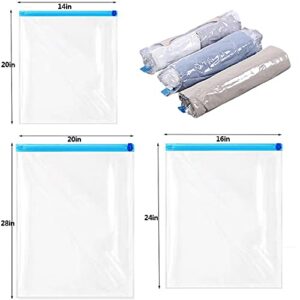 Indefinable Storage Bags No Vacuum,Space Bags Compression for Travel Storage,Hand Roll Seal Vacuum Bags for Clothes,Travel Space Saver Bags Roll Up Compression Storage Bags