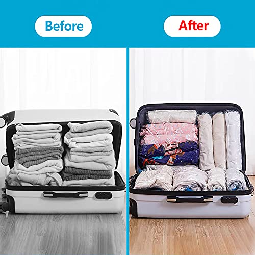 Indefinable Storage Bags No Vacuum,Space Bags Compression for Travel Storage,Hand Roll Seal Vacuum Bags for Clothes,Travel Space Saver Bags Roll Up Compression Storage Bags