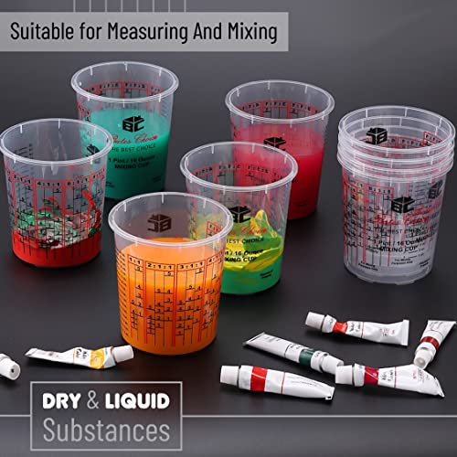 Bates- Paint Mixing Cup,16 oz ,12 Cups, Resin Mixing Cups, Mixing Cups for Epoxy Resin, Epoxy Mixing Cup, Paint Measuring Cups, Plastic Mixing Cups, Epoxy Mixing Containers