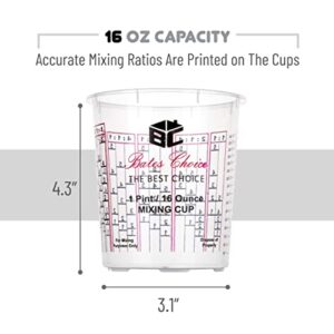 Bates- Paint Mixing Cup,16 oz ,12 Cups, Resin Mixing Cups, Mixing Cups for Epoxy Resin, Epoxy Mixing Cup, Paint Measuring Cups, Plastic Mixing Cups, Epoxy Mixing Containers