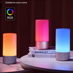 LED Table Lamp, 3-Levels Dimmable Touch Lamp, 16 Millions RGB Color Changing Desk Lamp for Home / Office(Grey)