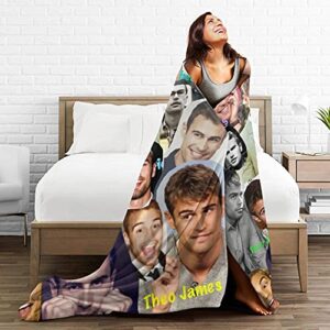 Blanket Theo James Soft Flannel Fleece Throw Blanket Soft Flannel All-Season Room Decoration Carpets (50"x40")