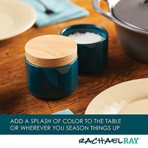 Rachael Ray Ceramics Stacking Spice/Seasoning Box Set with Lid, 2 Piece, Teal