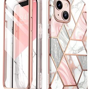 i-Blason Cosmo Series Case for iPhone 13 Mini 5.4 inch (2021 Release), Slim Full-Body Stylish Protective Case with Built-in Screen Protector (Marble)