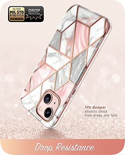 i-Blason Cosmo Series Case for iPhone 13 Mini 5.4 inch (2021 Release), Slim Full-Body Stylish Protective Case with Built-in Screen Protector (Marble)