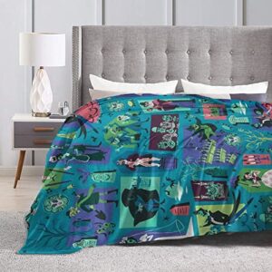 Haunted Mansion Flannel Blanket Lightweight Cozy Bed Blankets Soft Throw Blanket Fit Couch Sofa Suitable for All Season 50"X40"