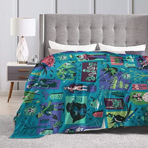 Haunted Mansion Flannel Blanket Lightweight Cozy Bed Blankets Soft Throw Blanket Fit Couch Sofa Suitable for All Season 50"X40"
