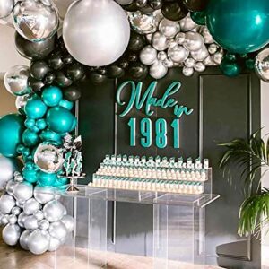 Oopat DIY Metallic Emerald and Teal Balloon Garland Arch Kit Engagement Anniversary Communion Graduation 30th Birthday Event Backdrop Party Decoration (Emerald and Teal)