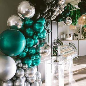 Oopat DIY Metallic Emerald and Teal Balloon Garland Arch Kit Engagement Anniversary Communion Graduation 30th Birthday Event Backdrop Party Decoration (Emerald and Teal)