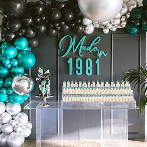 Oopat DIY Metallic Emerald and Teal Balloon Garland Arch Kit Engagement Anniversary Communion Graduation 30th Birthday Event Backdrop Party Decoration (Emerald and Teal)