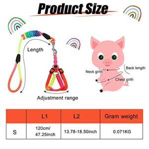 Frienda 2 Pieces Adjustable Mini Pig Harness Leash Mini Pig Walking Harness and Leash for Hog Piggy Ferret Rabbit Dog Cat and Other Small Animals Walking Training Jogging